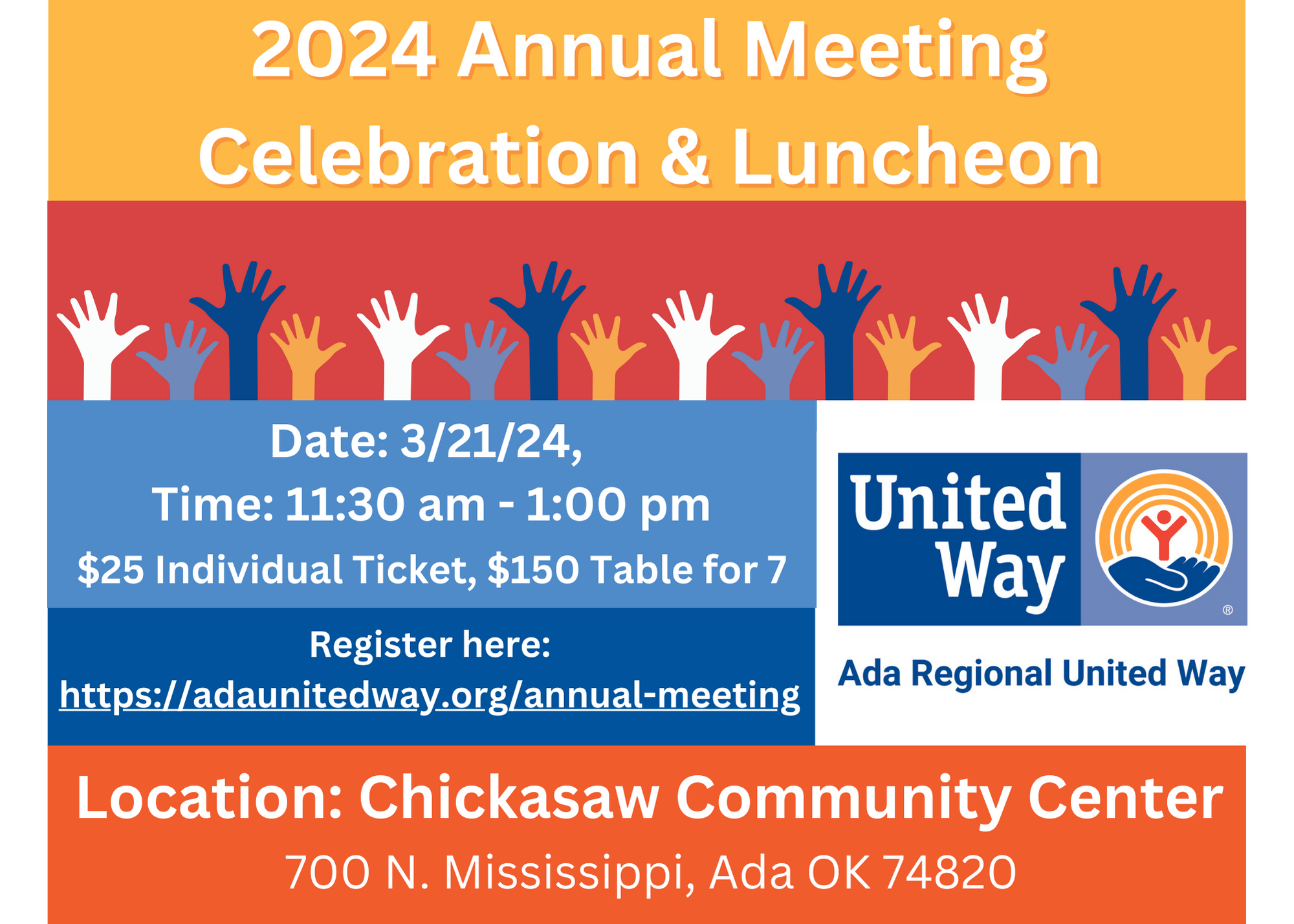 ARUW Annual Meeting Luncheon Ada Regional United Way